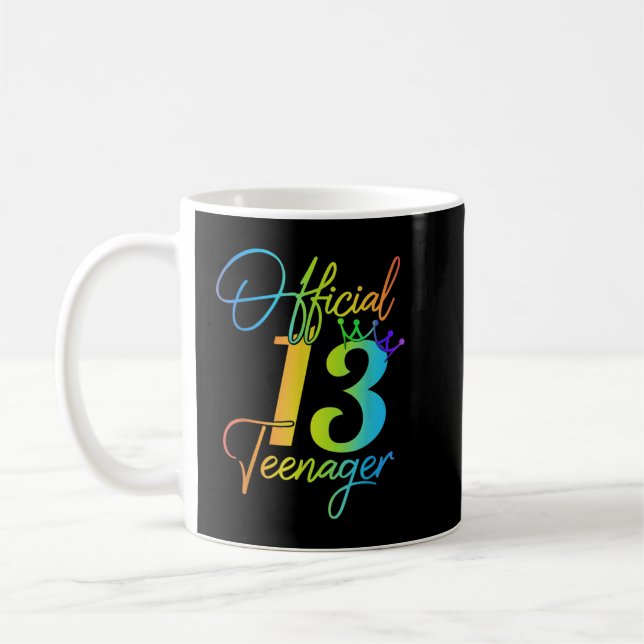 13 Years Old Gifts 13 Official Teenager 13th Birth Coffee Mug (Left)