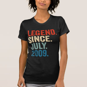 13 Years Old Gifts Legend Since July 2009 13th Bir T-Shirt