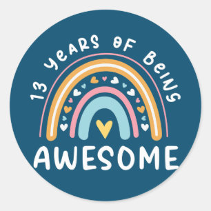 13 Years Old Girl 13th Birthday Year Of Being Classic Round Sticker