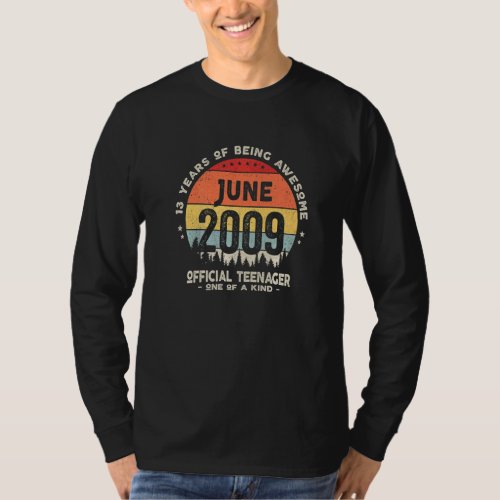 13 Years Old June 2009 Official Teenager 13th Birt T_Shirt