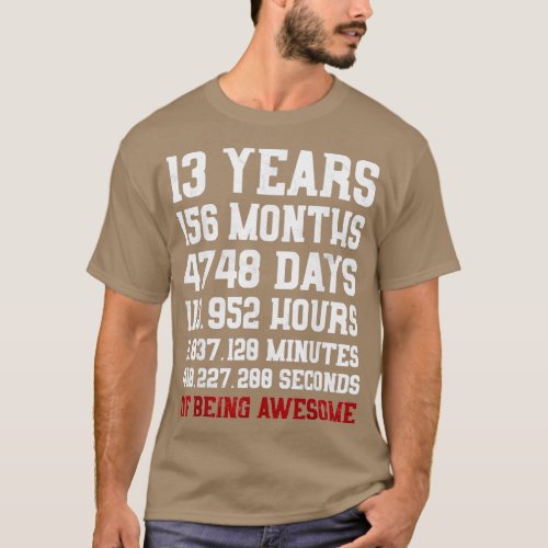 13 Years old of Being Awesome 13th Birthday Gift   T_Shirt