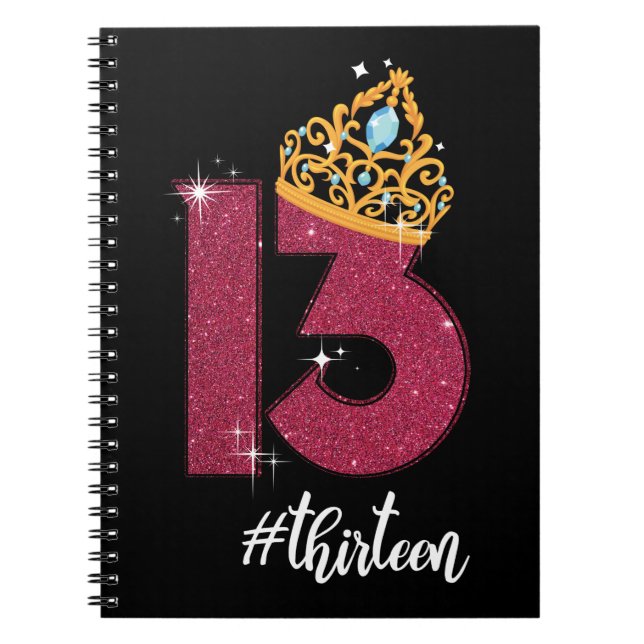 13 Years Old Official Teenager 13th Birthday Gift Notebook (Front)