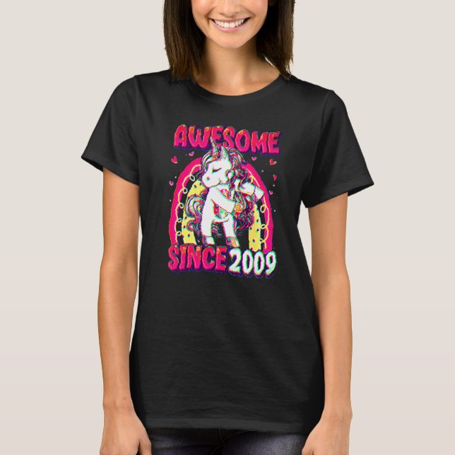13 Years Old Unicorn Flossing 13th Birthday Girl U T-Shirt (Front)