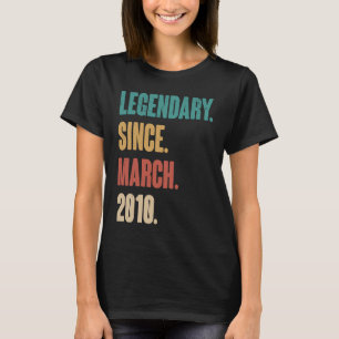 13 Years Old Vintage 2010 Birthday March 13th Deco T-Shirt