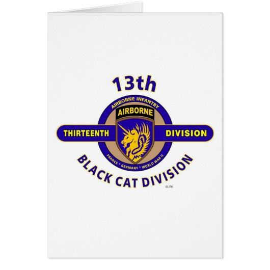 13TH AIRBORNE DIVISION "AIRBORNE CAT" DIVISION CARDS (Front)