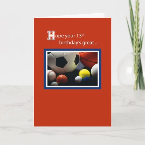 13th All Sports Birthday Balls Red Card