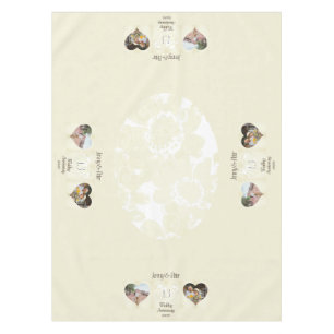 13th Anniversary 2 Photos Lace-like Linen Tablecloth