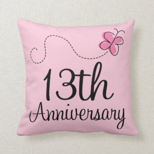 13th Anniversary Celebration Gift (butterfly) Throw Pillow