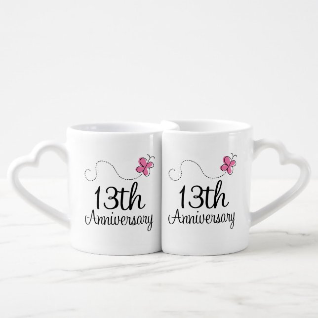 13th Anniversary Couples Mugs (Front Nesting)