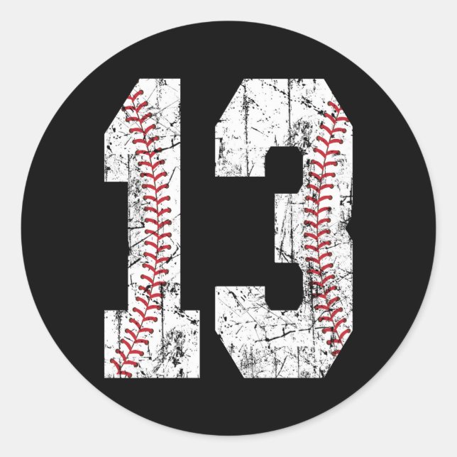 13Th Baseball 13 Thirn Classic Round Sticker (Front)