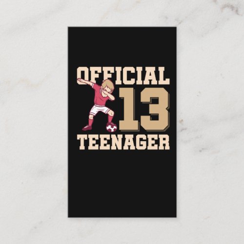 13th Birthday 2008 Dabbing Boy Football Teenager Business Card