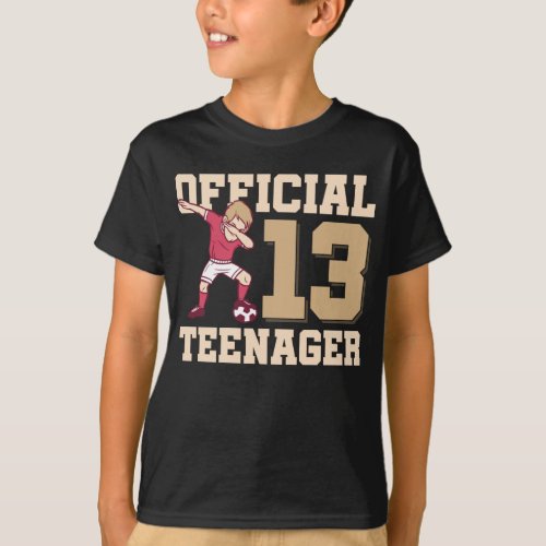 13th Birthday 2008 Dabbing Boy Football Teenager T_Shirt