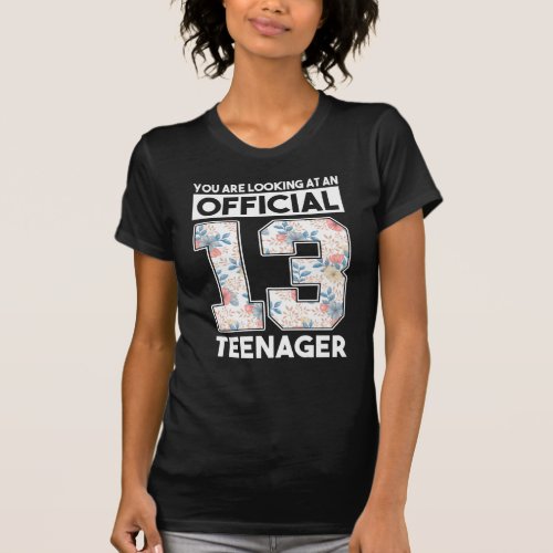 13th Birthday 2008 Flower Cute Official Teenager T_Shirt