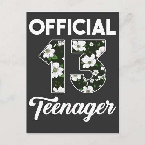 13th Birthday 2008 Flower Official Teenager Postcard
