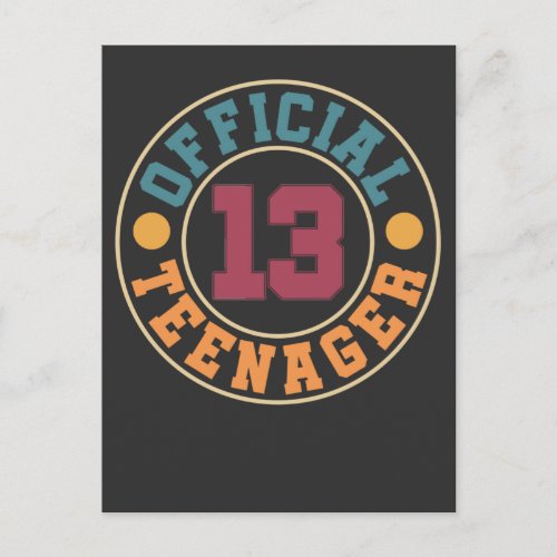 13th Birthday 2008 Vintage Official Teenager Postcard