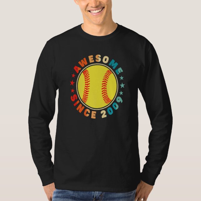 13th Birthday Awesome Since 2009 13 Years Old  Sof T-Shirt (Front)