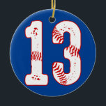13th Birthday Baseball Player thirteen 13 Year Ceramic Ornament<br><div class="desc">13th Birthday Baseball Player thirteen 13 Year Old Boy Girl Gift. Perfect gift for your dad,  mom,  papa,  men,  women,  friend and family members on Thanksgiving Day,  Christmas Day,  Mothers Day,  Fathers Day,  4th of July,  1776 Independent day,  Veterans Day,  Halloween Day,  Patrick's Day</div>