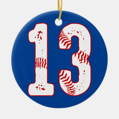 13th Birthday Baseball Player thirteen 13 Year Ceramic Ornament