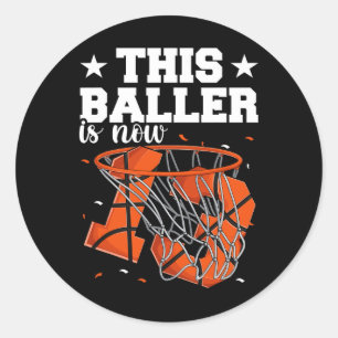 13th Birthday Basketball  Boys Classic Round Sticker