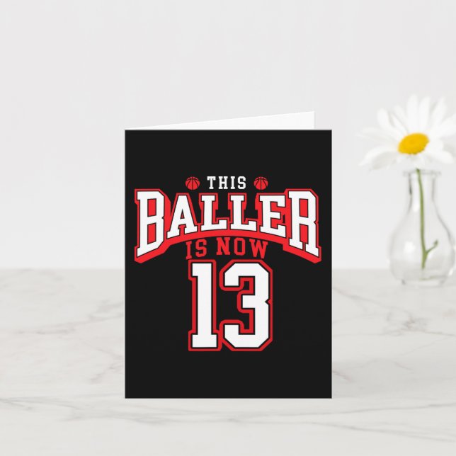 13th Birthday Basketball Lover 13 Years Old Bday  Card (Small Plant)
