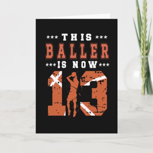 13th Birthday Basketball Player 13 Year Old Boy Card