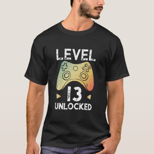 13th Birthday Boy Gamer Shirt Level 13 Unlocked Gi