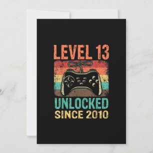 13th Birthday Boy Level 13 Unlocked Awesome Since  Invitation