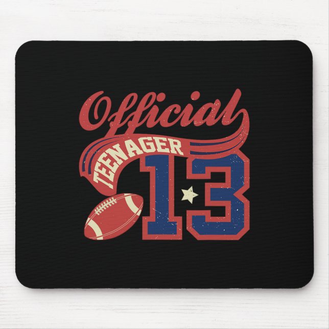 13th Birthday Boy Official Teenager 13 Yrs Old Foo Mouse Pad (Front)