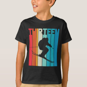 13th Birthday Boy Retro Ski Lover Skier 13 Years O T-Shirt