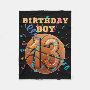 13th Birthday Boy Teen 13 Years Old Sketll Players Fleece Blanket