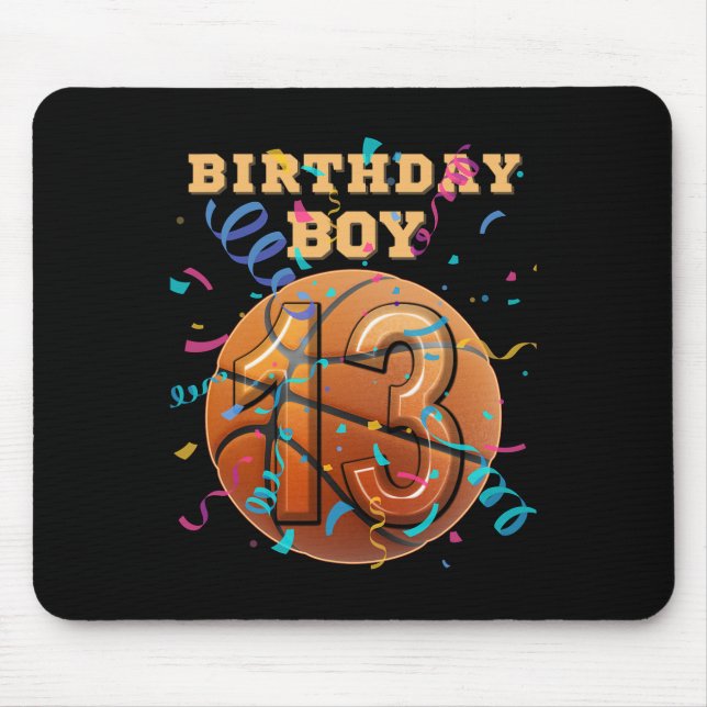 13th Birthday Boy Teen 13 Years Old Sketll Players Mouse Pad (Front)