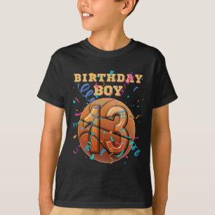 13th Birthday Boy Teen 13 Years Old Sketll Players T-Shirt