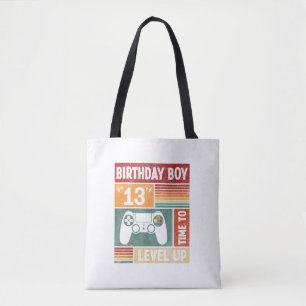 13th Birthday Boy Time to Level Up Video Games Tote Bag