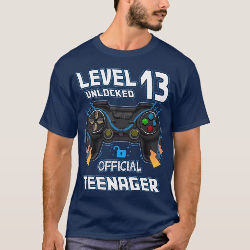 13th Birthday Boys Level 13 Unlocked Official T_Shirt