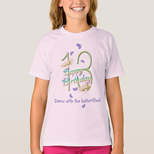 13th Birthday Butterfly Dance Shirt (Front)