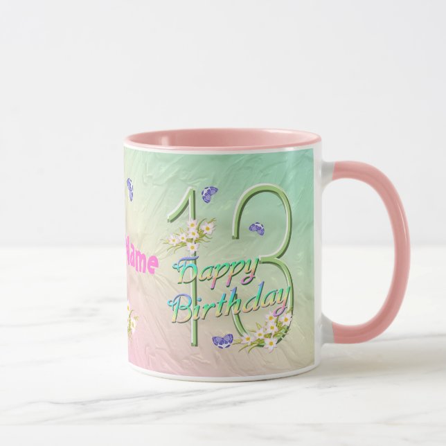 13th Birthday Butterfly Garden Mug (Right)