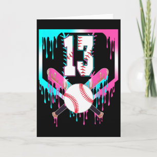13th Birthday Bysebyll Home Plate Drip Ice Cream 1 Card
