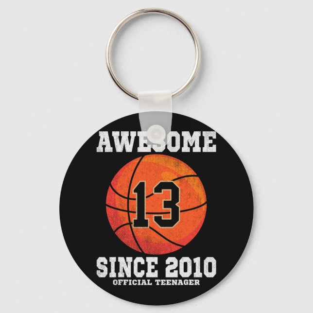 13th Birthday Bysketbyll Fan 13 Years Old Official Keychain (Front)