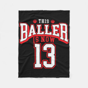 13th Birthday Bysketbyll Lover 13 Years Old Bday Fleece Blanket