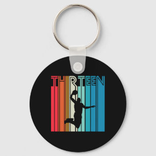 13th Birthday Bysketbyll Lover Gift 13 Years Old R Keychain