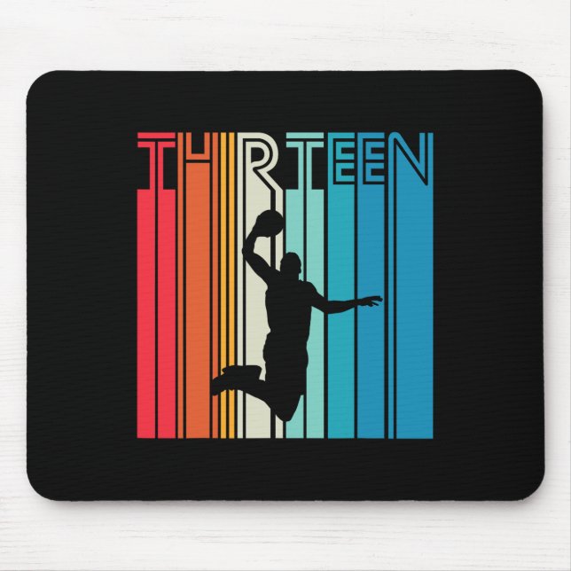 13th Birthday Bysketbyll Lover Gift 13 Years Old R Mouse Pad (Front)