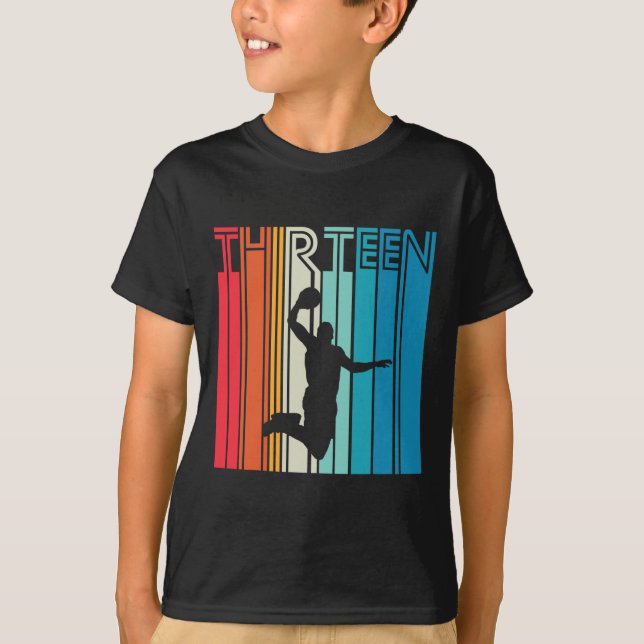 13th Birthday Bysketbyll Lover Gift 13 Years Old R T-Shirt (Front)