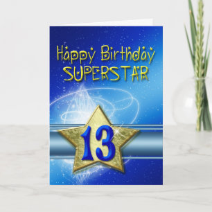 13th Birthday card for Superstar