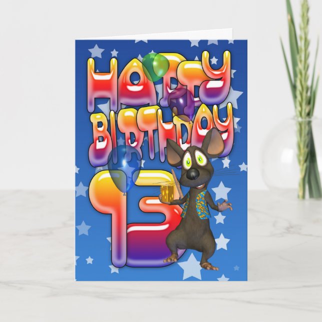 13th Birthday Card, Happy Birthday Card (Front)