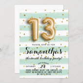 13th Birthday Confetti Invitation (Front/Back)