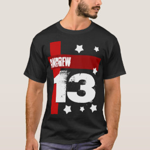 13th Birthday Custom Name BLACK RED WHITE V3 T-Shirt