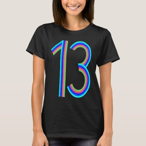 13th Birthday Cute Years Old Rainbow Boys Girls T_Shirt