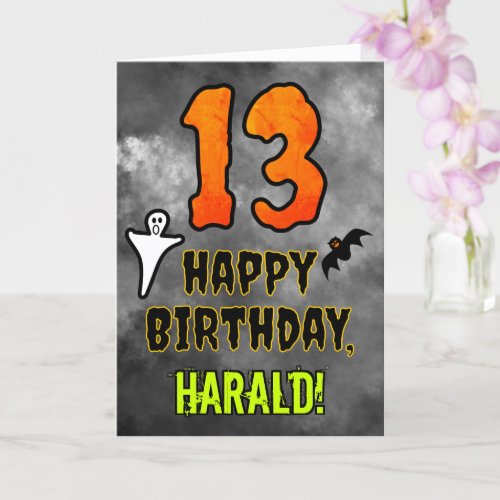 13th Birthday Eerie Halloween Theme  Custom Name Card