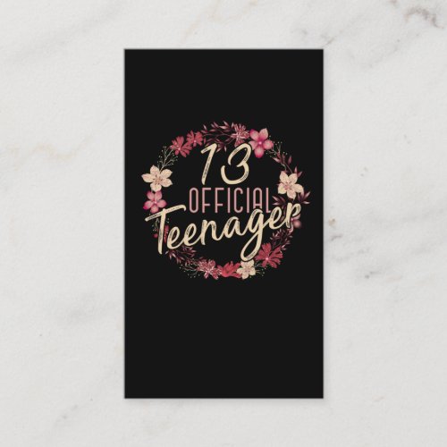 13th Birthday Flower 2008 Official Teenager Girl Business Card