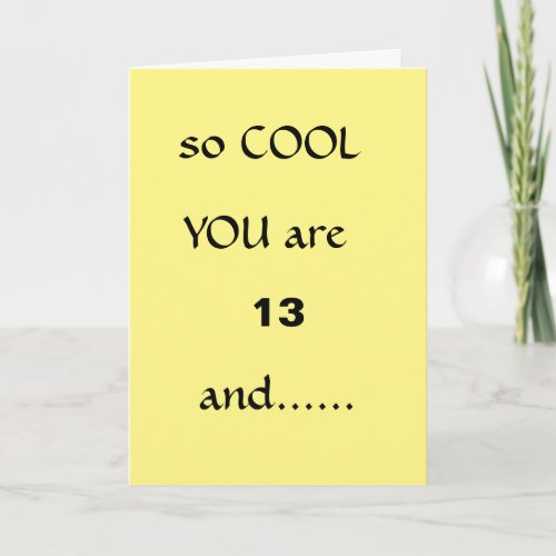 13th BIRTHDAY FOR SPECIAL NEW TEENAGER Card